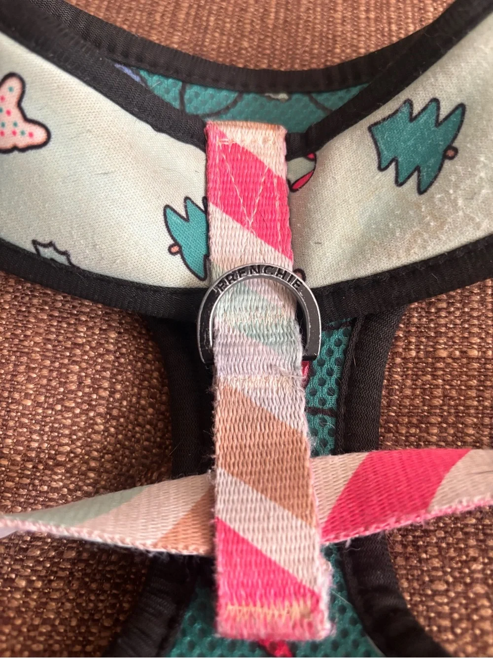 Frenchie Bulldog Reversible Dog Harness Winter/Christmas print Medium